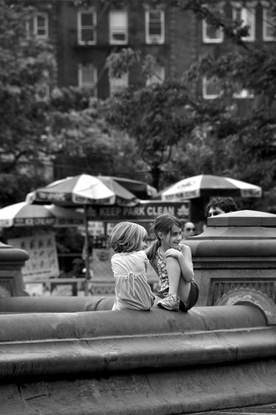 Girls at Fountain in Washington Square Park
